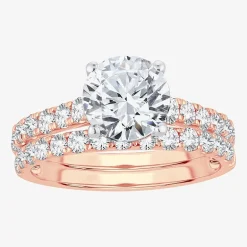 Signature By Modern Bride (H-I / Si1-Si2) Womens 2 CT. T.W. Lab Grown White Diamond 14K Gold Round Bridal Set