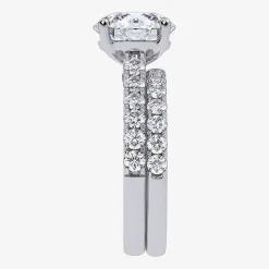 Signature By Modern Bride (H-I / Si1-Si2) Womens 2 CT. T.W. Lab Grown White Diamond 14K Gold Round Bridal Set