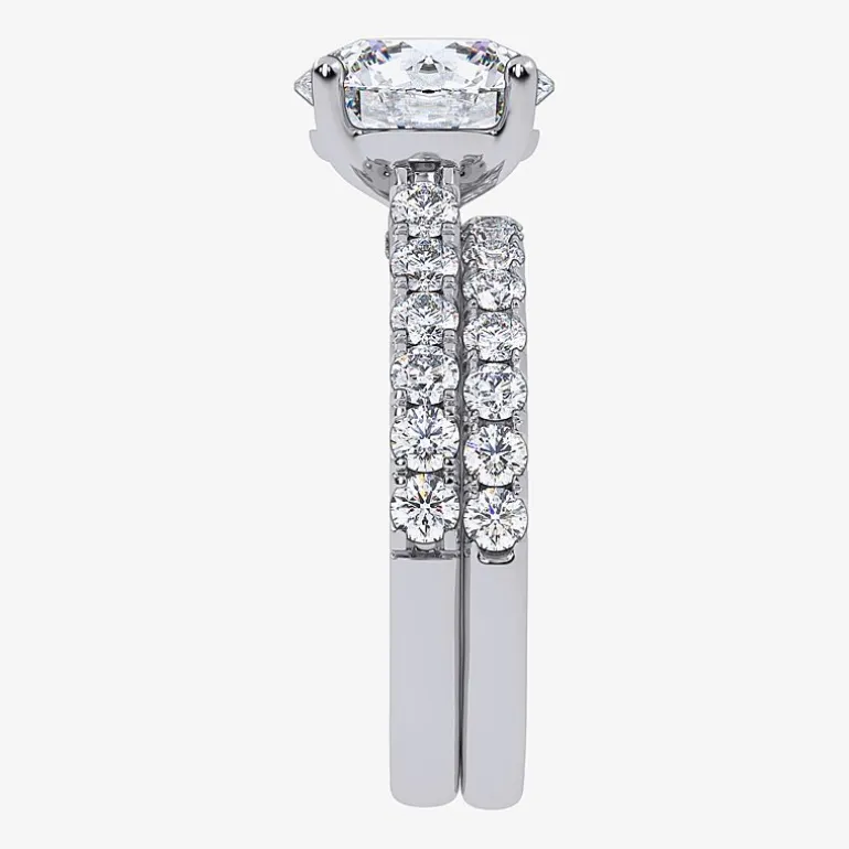 Signature By Modern Bride (H-I / Si1-Si2) Womens 2 CT. T.W. Lab Grown White Diamond 14K Gold Round Bridal Set
