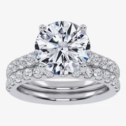 Signature By Modern Bride (H-I / Si1-Si2) Womens 2 CT. T.W. Lab Grown White Diamond 14K Gold Round Bridal Set