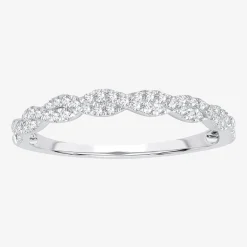 Signature By Modern Bride Womens 1/5 CT. Natural White Diamond 10K Gold Wedding Band