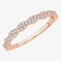 Signature By Modern Bride Womens 1/5 CT. Natural White Diamond 10K Gold Wedding Band