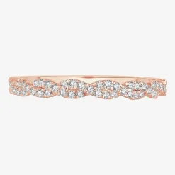 Signature By Modern Bride Womens 1/5 CT. Natural White Diamond 10K Gold Wedding Band