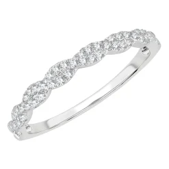 Signature By Modern Bride Womens 1/5 CT. Natural White Diamond 10K Gold Wedding Band