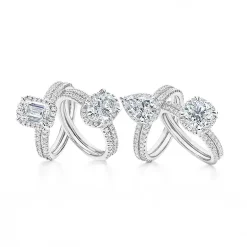 Signature By Modern Bride Womens 2 CT. T.W. Lab Grown White Diamond 10K or 14K Gold Side Stone Bridal Set