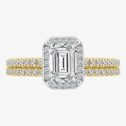 Signature By Modern Bride Womens 2 CT. T.W. Lab Grown White Diamond 10K or 14K Gold Side Stone Bridal Set