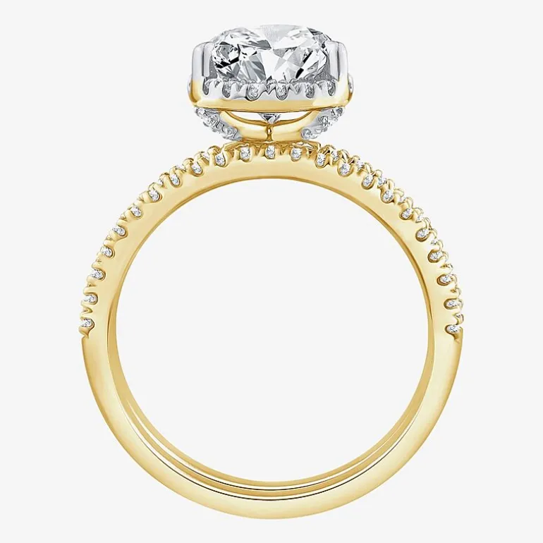 Signature By Modern Bride Womens 2 CT. T.W. Lab Grown White Diamond 10K or 14K Gold Pear Side Stone Bridal Set