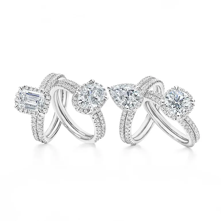 Signature By Modern Bride Womens 2 CT. T.W. Lab Grown White Diamond 10K or 14K Gold Pear Side Stone Bridal Set