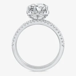 Signature By Modern Bride Womens 2 CT. T.W. Lab Grown White Diamond 10K or 14K Gold Pear Side Stone Bridal Set