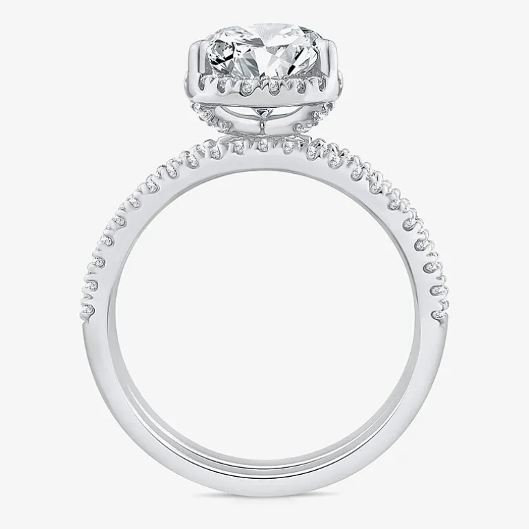 Signature By Modern Bride Womens 2 CT. T.W. Lab Grown White Diamond 10K or 14K Gold Pear Side Stone Bridal Set