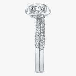 Signature By Modern Bride Womens 2 CT. T.W. Lab Grown White Diamond 10K White Gold Round Side Stone Halo Bridal Set
