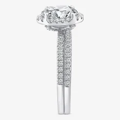 Signature By Modern Bride Womens 2 CT. T.W. Lab Grown White Diamond 10K or 14K Gold Oval Side Stone Bridal Set