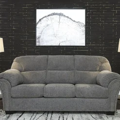 Signature Design by Ashley® Aldin Pad-Arm Sofa in Pewter Gray