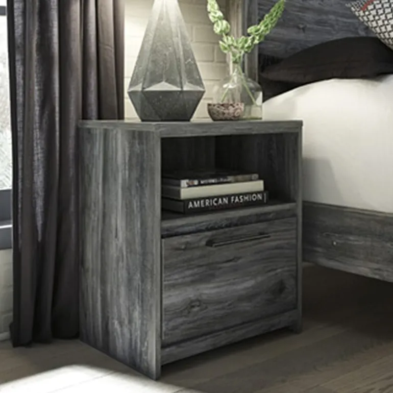 Signature Design by Ashley Baystorm 1-Drawer Nightstand in Dark Gray
