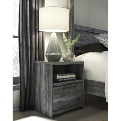Signature Design by Ashley Baystorm 1-Drawer Nightstand in Dark Gray