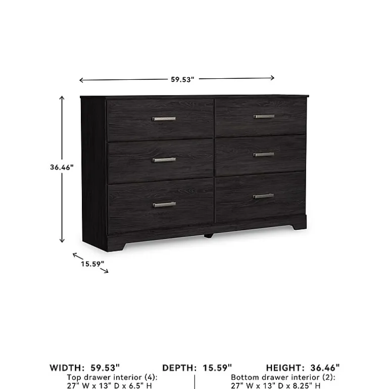 Signature Design by Ashley Belachime 6-Drawer Dresser in Charcoal