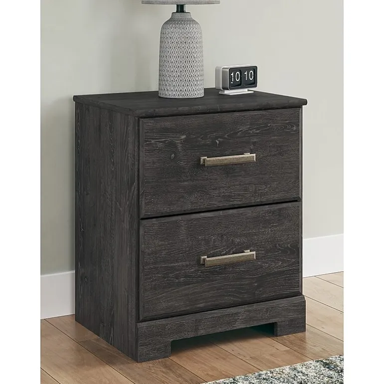 Signature Design by Ashley Belachime 2-Drawer Nightstand in Charcoal