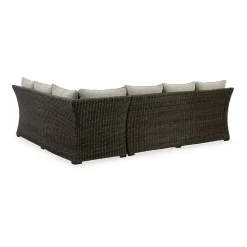 Signature Design by Ashley® Brook Ranch 3-pc. Outdoor Sofa Sectional and Bench with Cushions