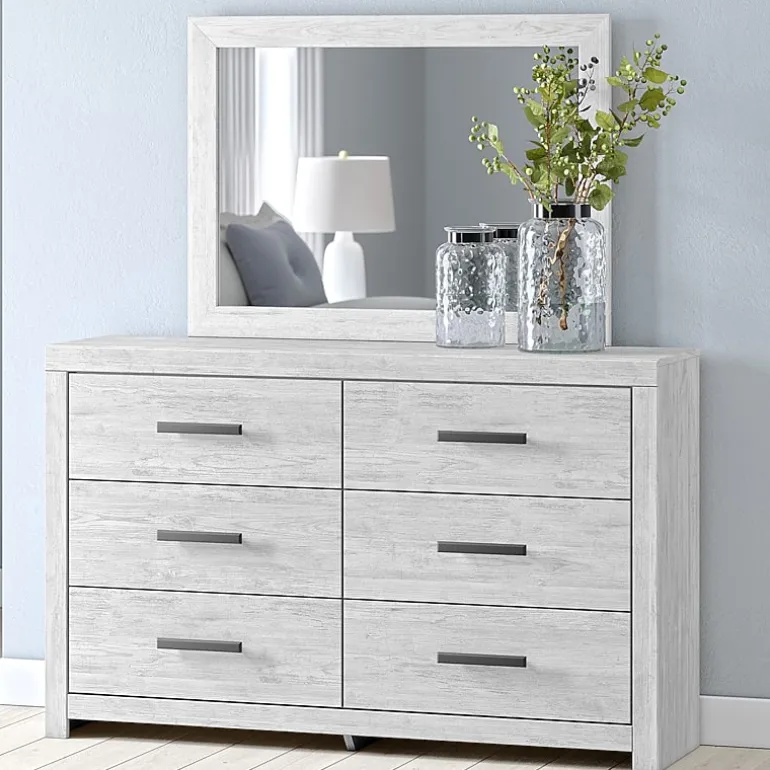 Signature Design by Ashley Chicksaw 6-Drawer Dresser and Mirror