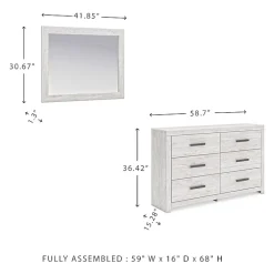 Signature Design by Ashley Chicksaw 6-Drawer Dresser and Mirror