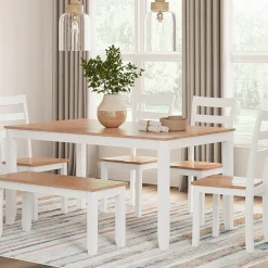 Signature Design by Ashley Getty Dining Table and 4 Chairs and Bench