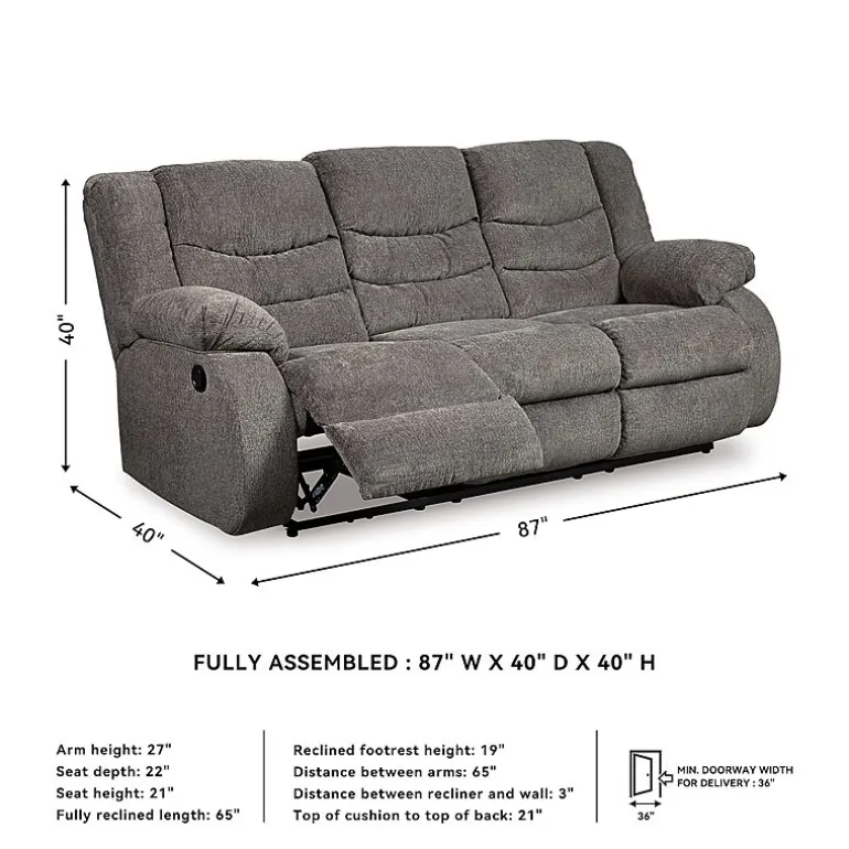 Signature Design by Ashley® Henderson Pad-Arm Reclining Sofa