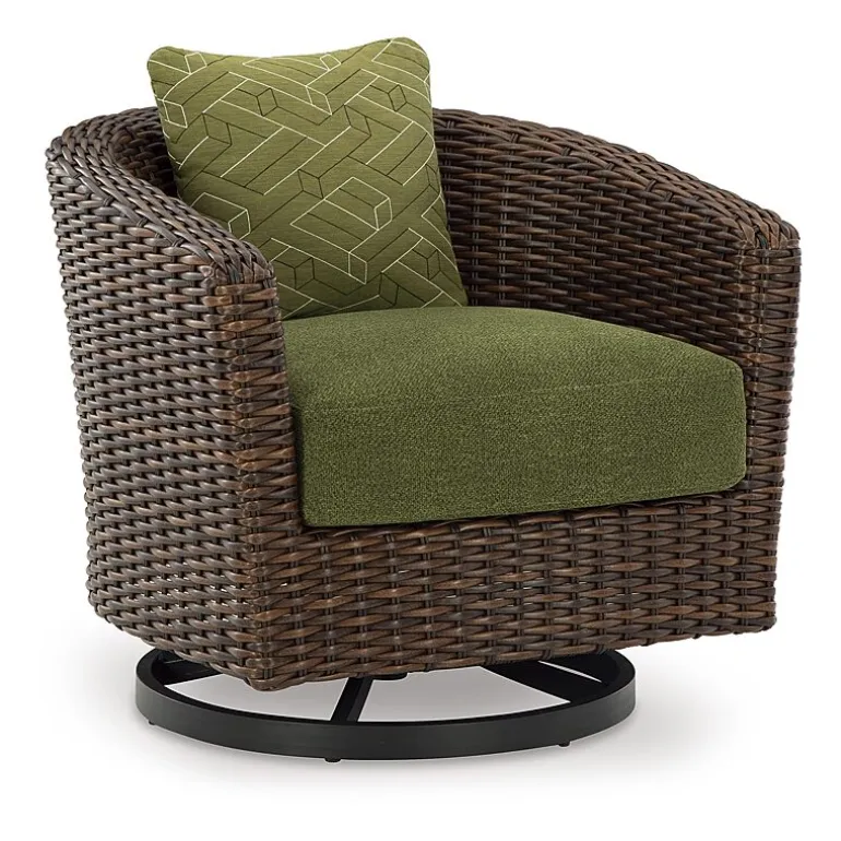 Signature Design by Ashley Hoquiam Outdoor Swivel Lounge Chair with Cushion