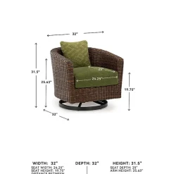 Signature Design by Ashley Hoquiam Outdoor Swivel Lounge Chair with Cushion
