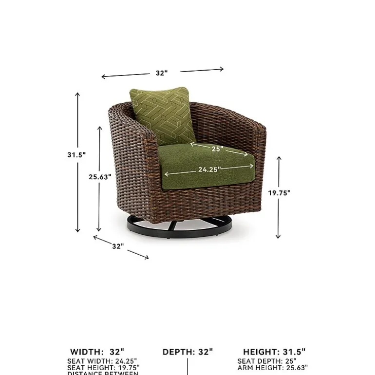 Signature Design by Ashley Hoquiam Outdoor Swivel Lounge Chair with Cushion