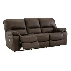 Signature Design By Ashley Leesworth Dual Power Leather Reclining Sofa