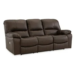 Signature Design By Ashley Leesworth Dual Power Leather Reclining Sofa