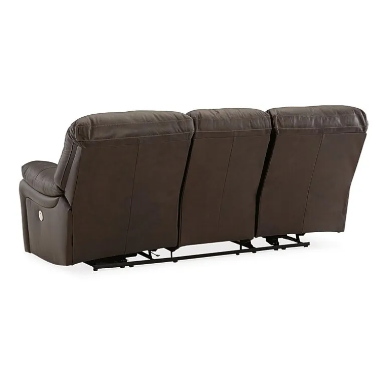 Signature Design By Ashley Leesworth Dual Power Leather Reclining Sofa