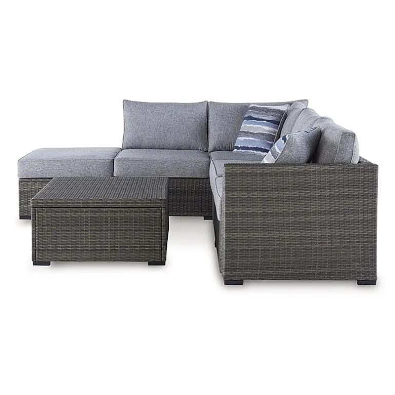 Signature Design by Ashley® Petal Road 4-pc. Outdoor Loveseat Sectional Ottoman Table Set