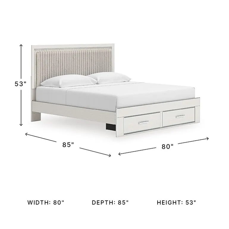 Signature Design by Ashley Rogers Upholstered Panel Platform Storage Bed