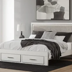 Signature Design by Ashley Rogers Upholstered Panel Platform Storage Bed