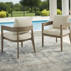 Signature Design by Ashley Severn Outdoor Dining Arm Chair with Cushion (Set of 2)