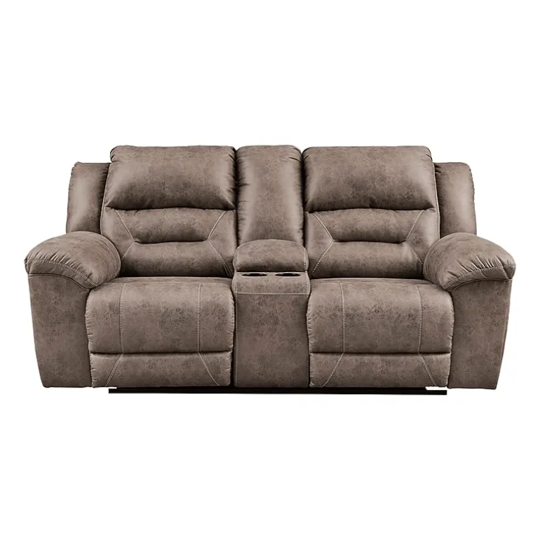 Signature Design by Ashley® Stoneland Manual Reclining Loveseat with Console