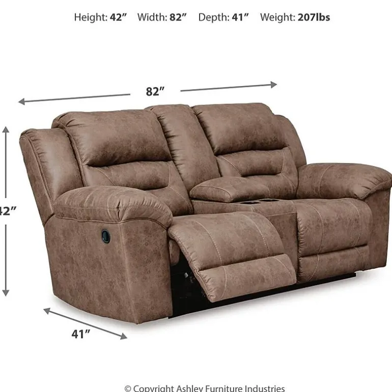 Signature Design by Ashley® Stoneland Manual Reclining Loveseat with Console