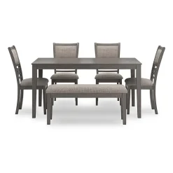 Signature Design by Ashley Wright Dining Table and 4 Chairs and Bench