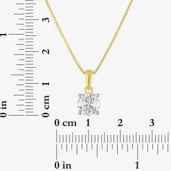Si2-I1/G-H Womens 1 CT. T.W. Lab Grown White Diamond Sterling Silver or 14K Gold Over Silver Round 18 Inch Pendant Necklace