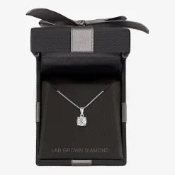 Si2-I1/G-H Womens 1 CT. T.W. Lab Grown White Diamond Sterling Silver or 14K Gold Over Silver Round 18 Inch Pendant Necklace
