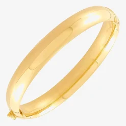 Silver Addiction Womens 14K Gold Over Silver Round Bangle Bracelet
