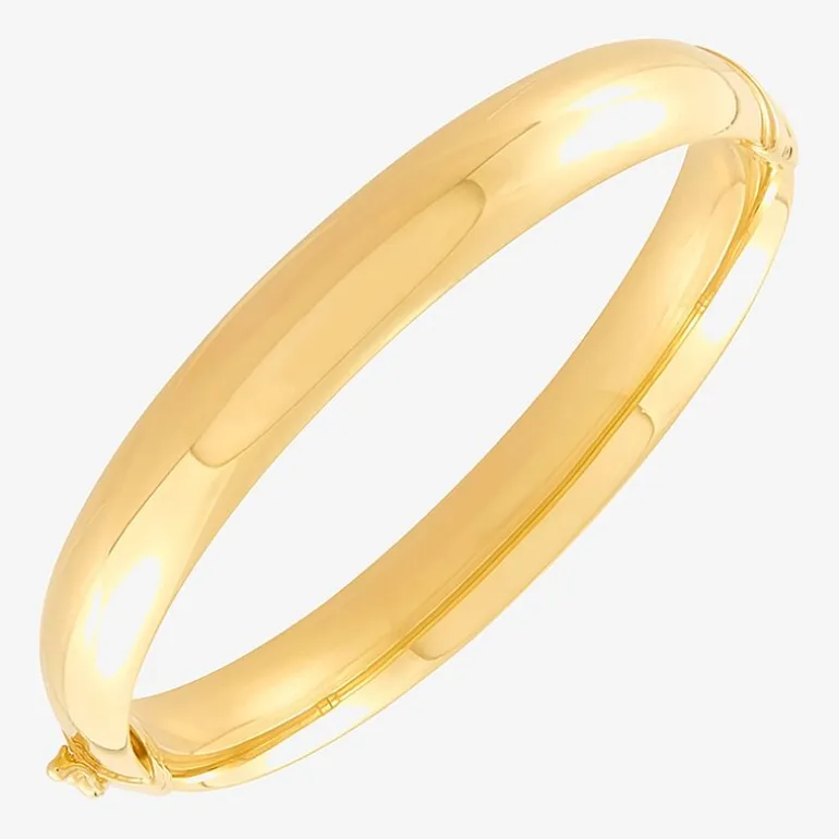 Silver Addiction Womens 14K Gold Over Silver Round Bangle Bracelet