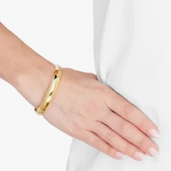 Silver Addiction Womens 14K Gold Over Silver Round Bangle Bracelet