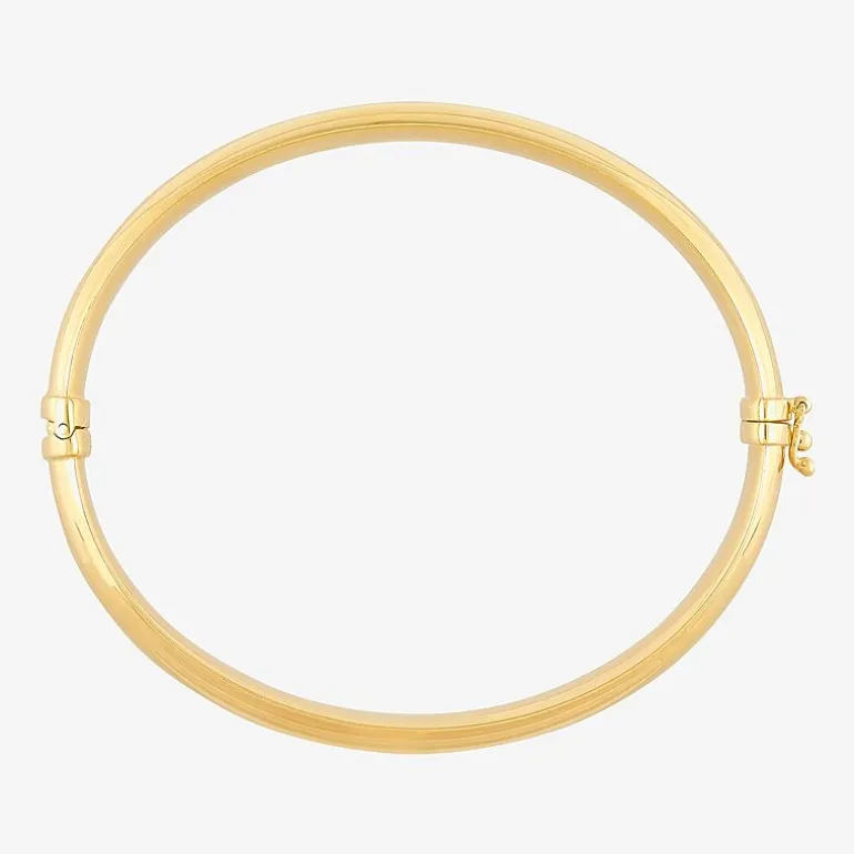 Silver Addiction Womens 14K Gold Over Silver Round Bangle Bracelet