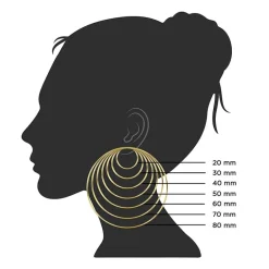 Silver Reflections 14K Gold Over Brass Hoop Earrings