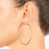 Silver Reflections 14k Rose Gold Over Brass Hoop Earrings