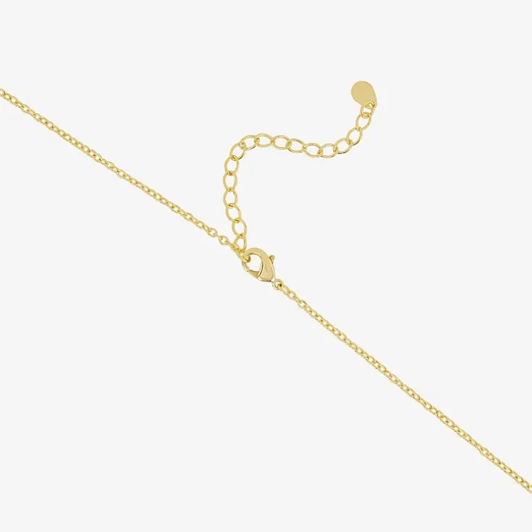 Silver Reflections Womens Cubic Zirconia 14K Gold Over Brass Cross 16 Inch Pendant Necklace