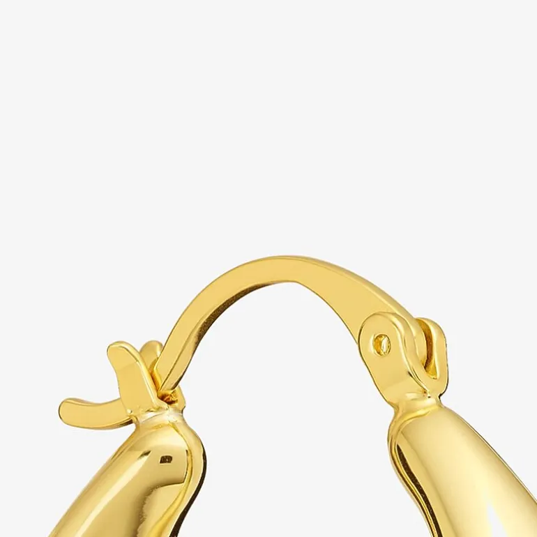 Silver Reflections Womens 14K Gold Over Brass 31.4mm Hoop Earrings