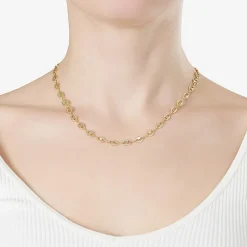 Silver Reflections Womens 14K Gold Over Brass 16 Inch Mariner Chain Necklace